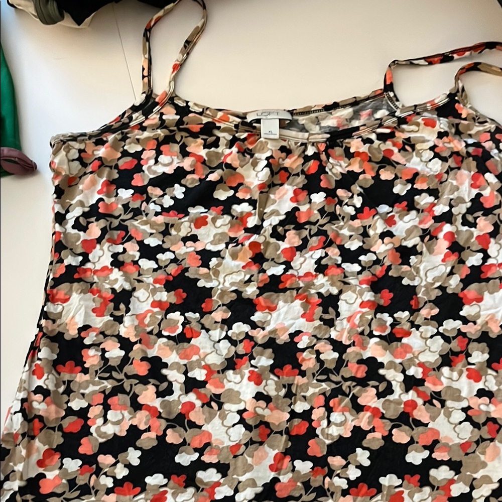 LOFT Floral Print Women's Top - Black, Red, White